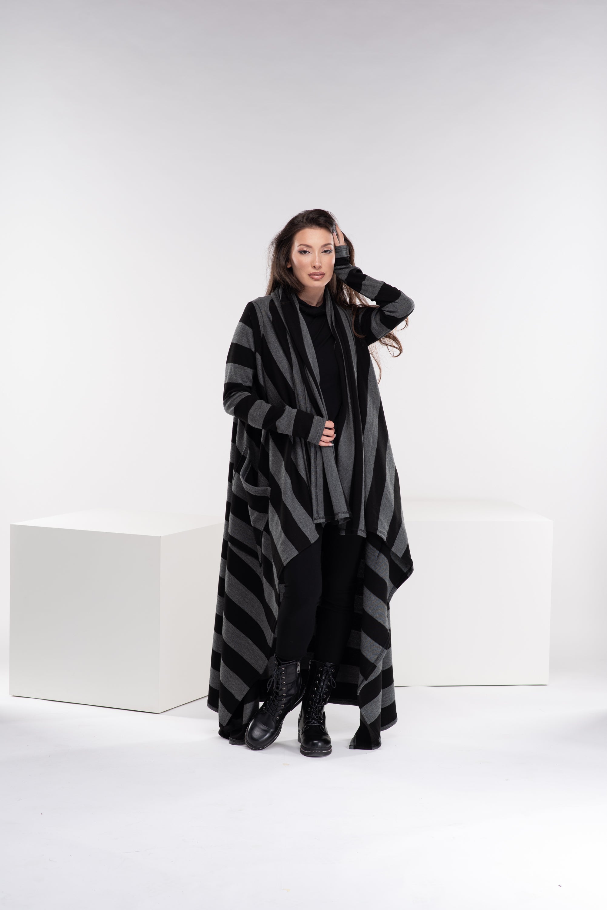 Long Asymmetrical Cape Coat