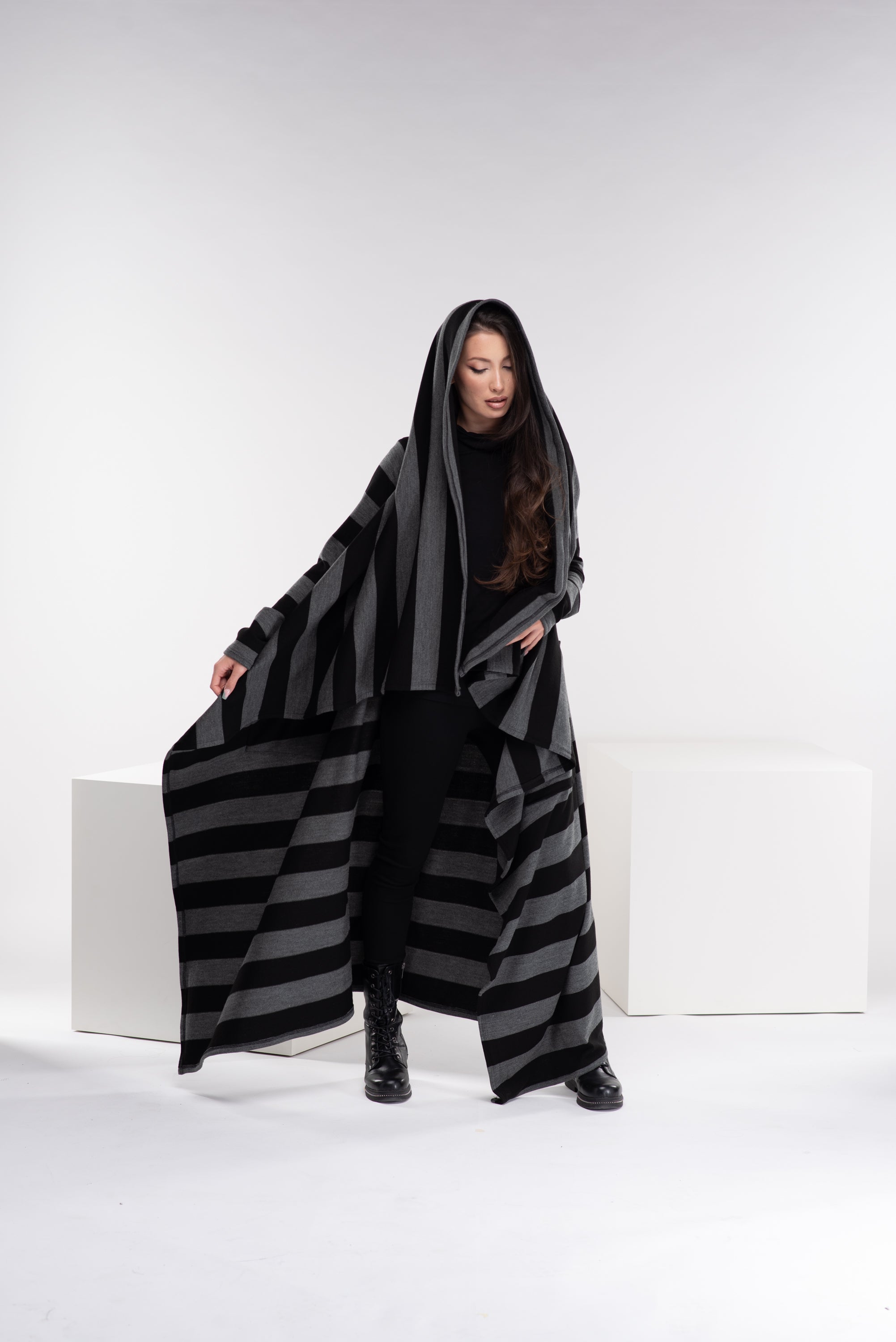 Long Asymmetrical Cape Coat