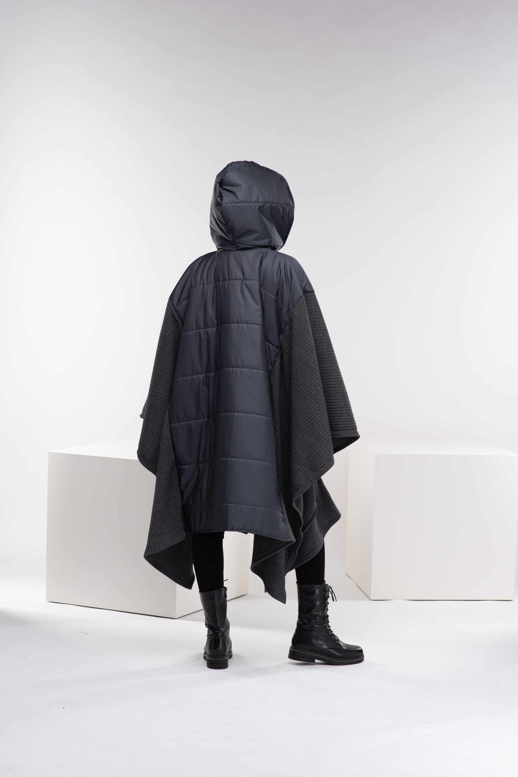 One Size Puffer Poncho Coat