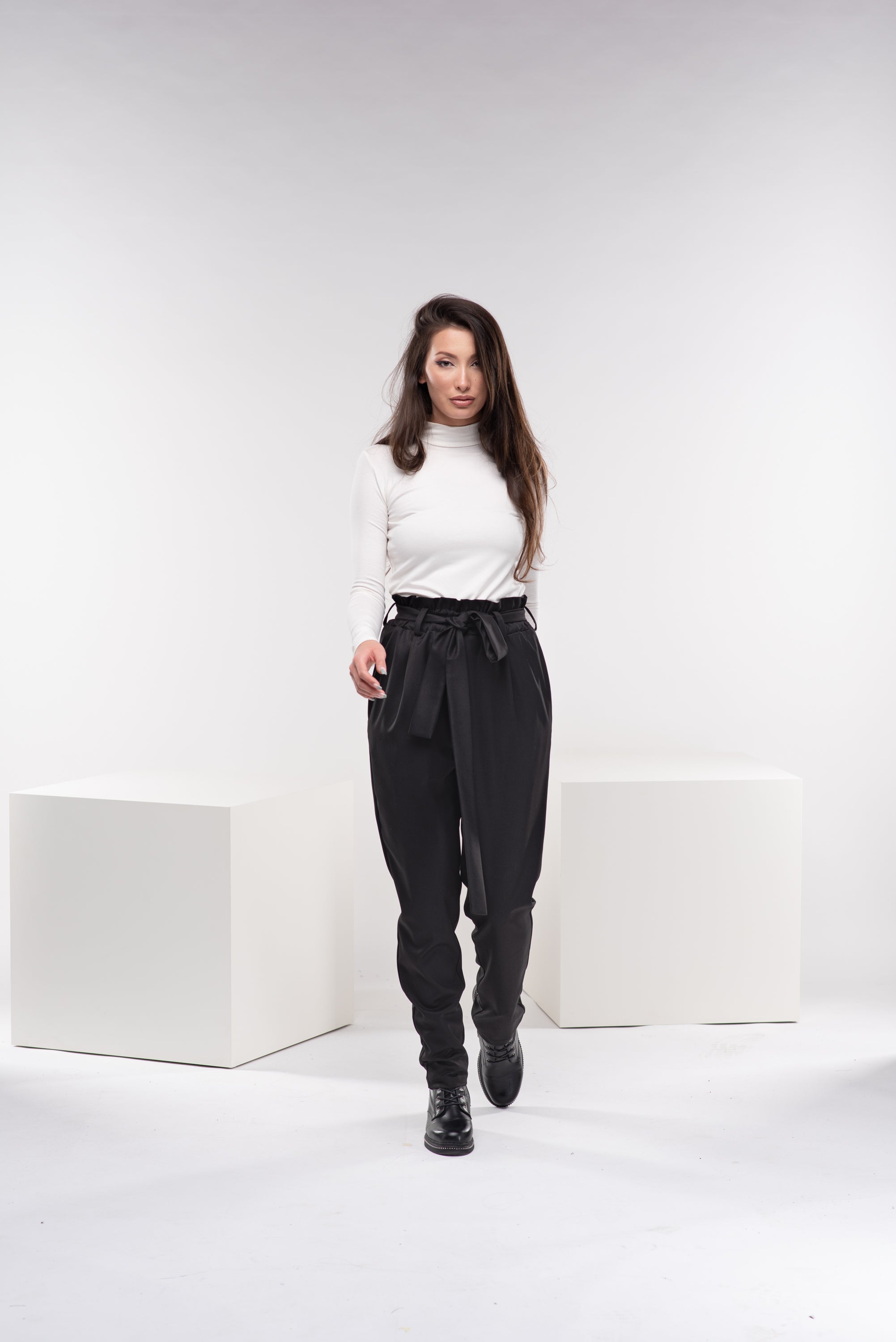 High Waist Cotton Pants