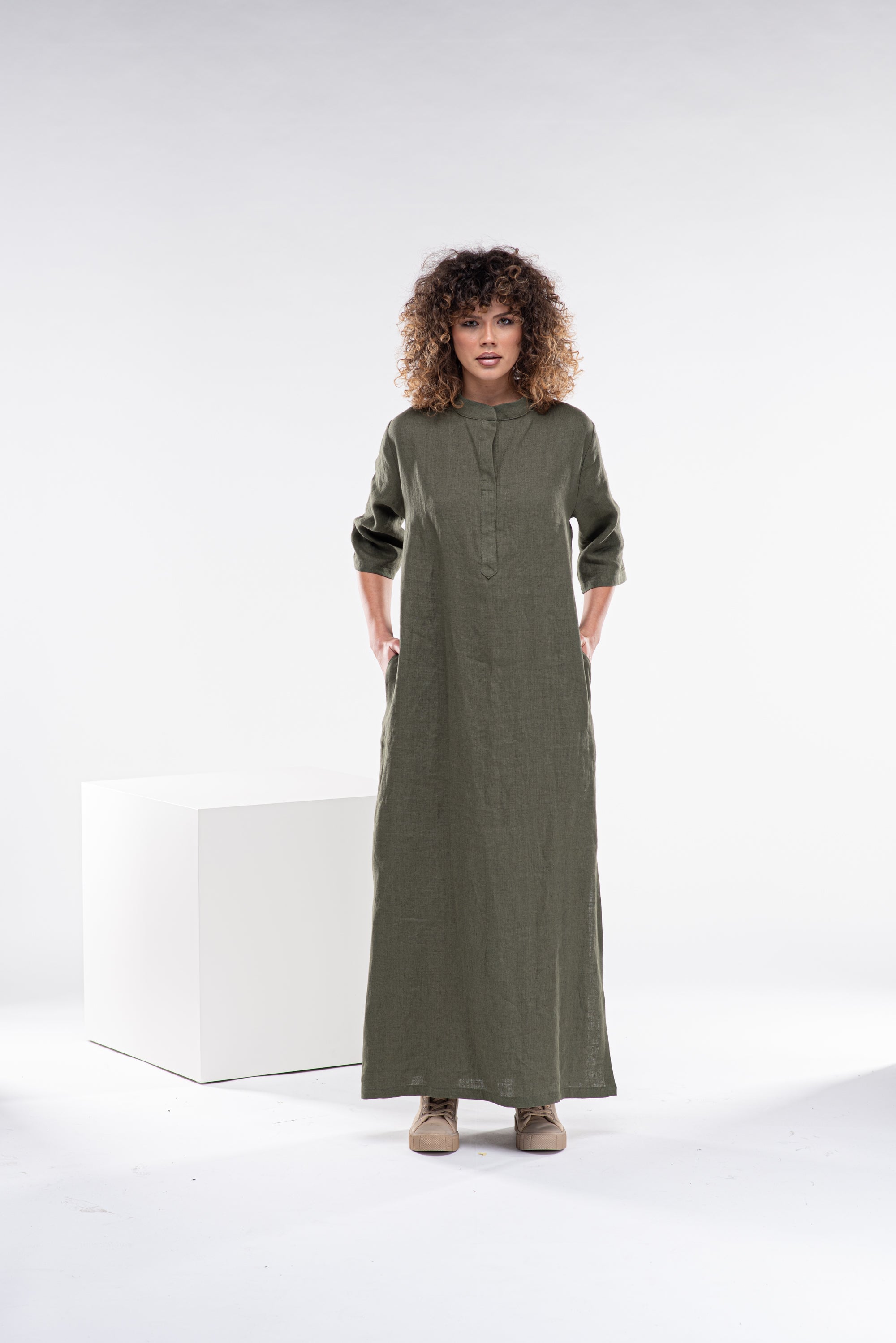 Linen Kaftan Dress