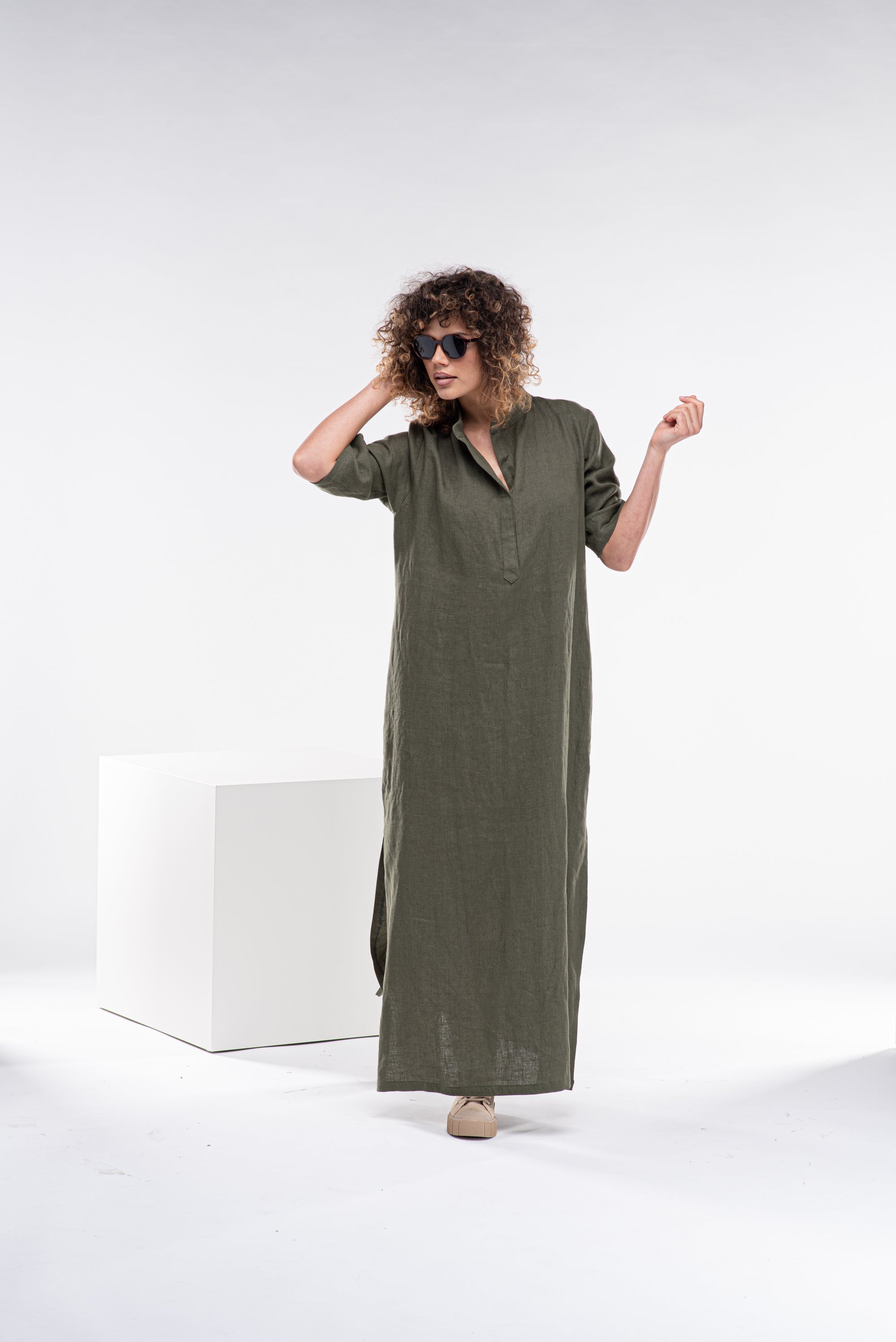 Linen Kaftan Dress