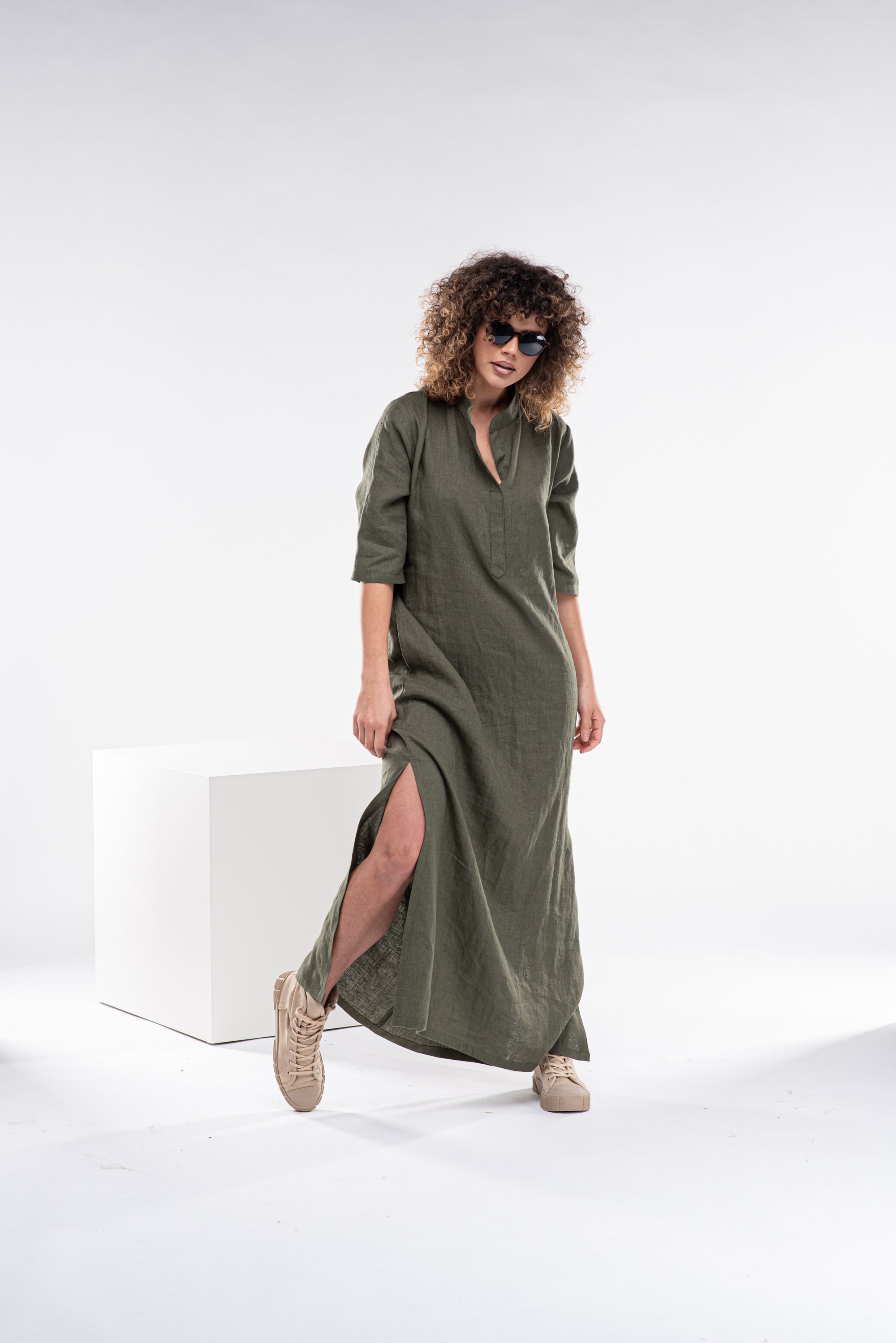 Linen Kaftan Dress