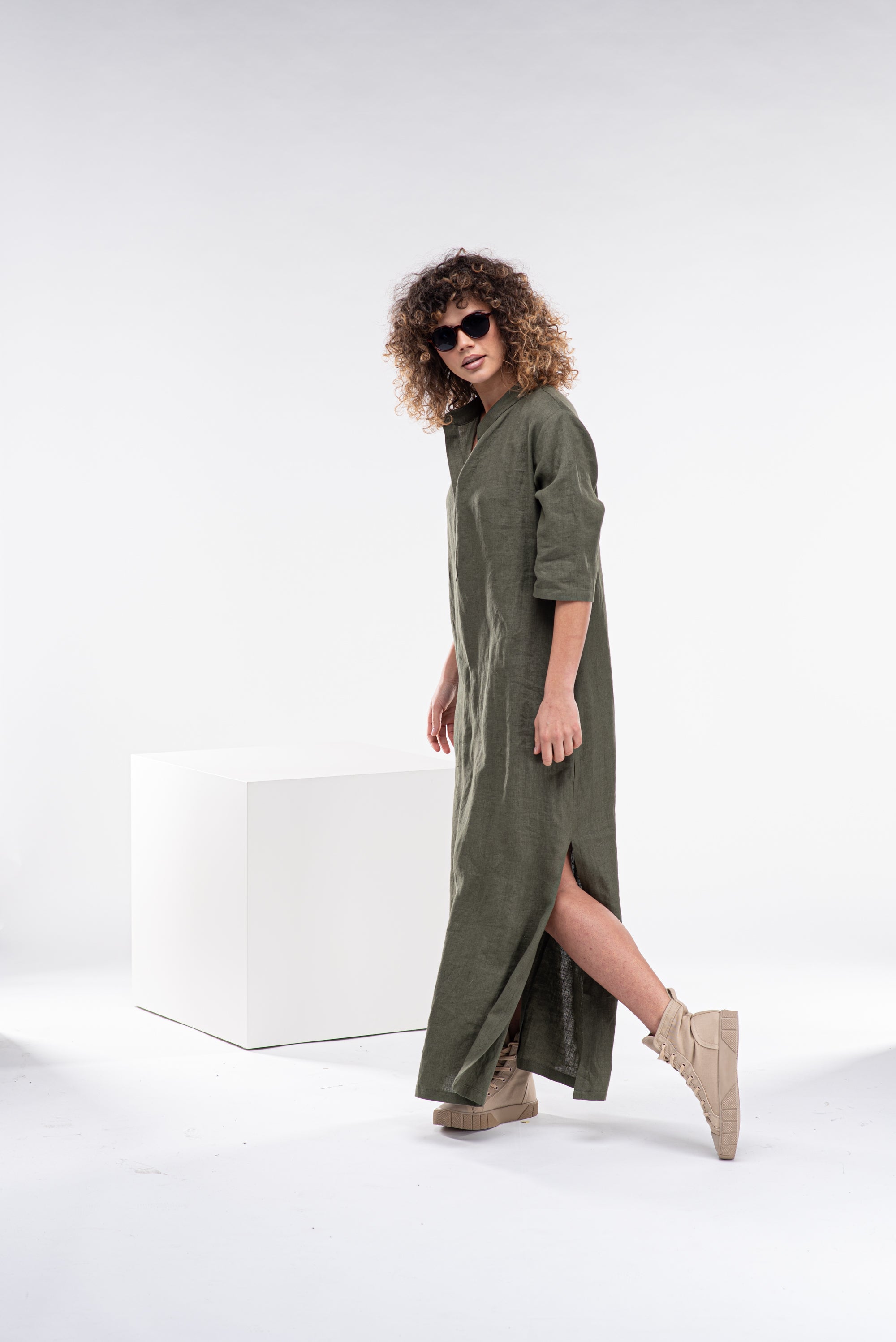 Linen Kaftan Dress