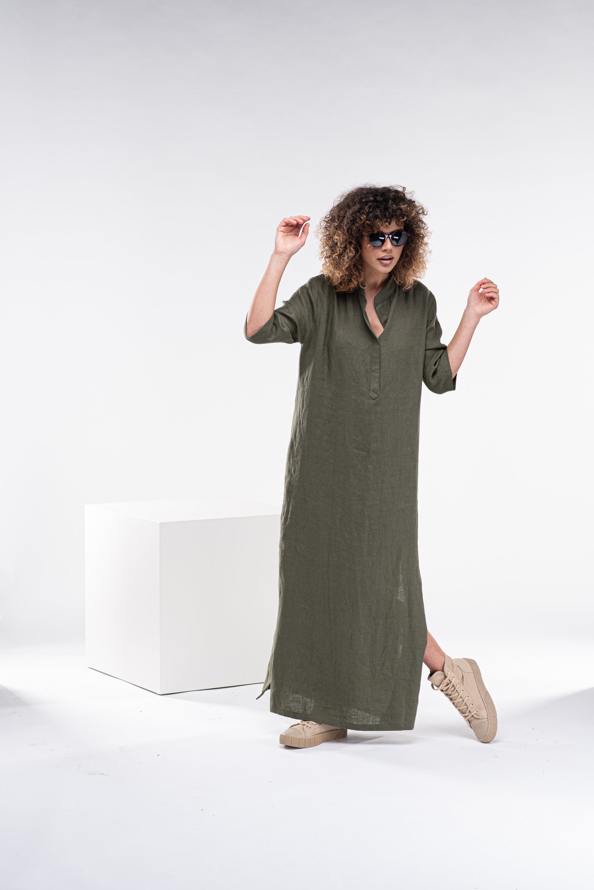 Linen Kaftan Dress