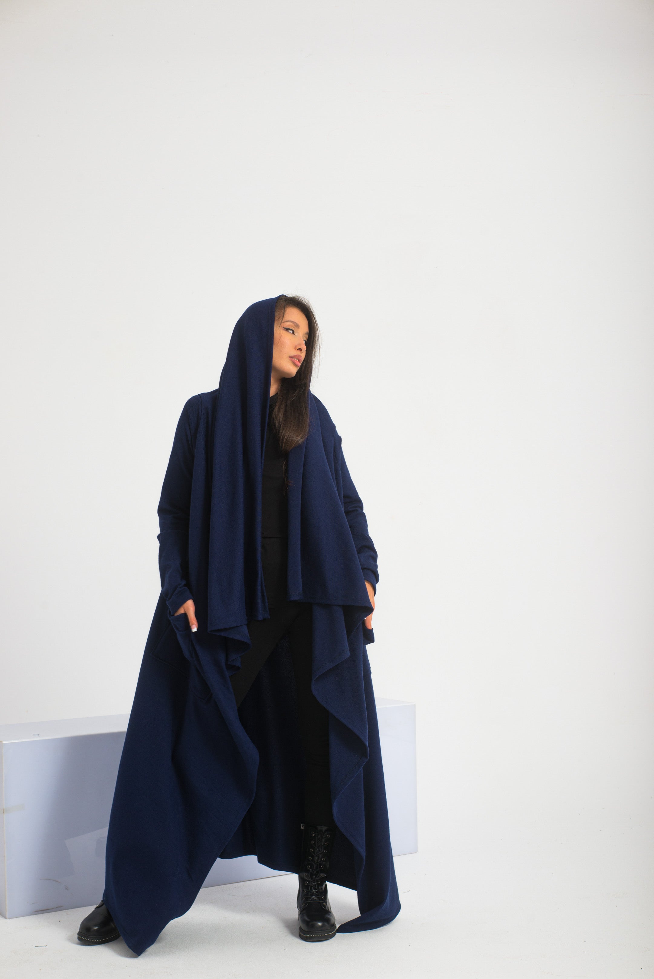 Long Asymmetrical Cape Coat