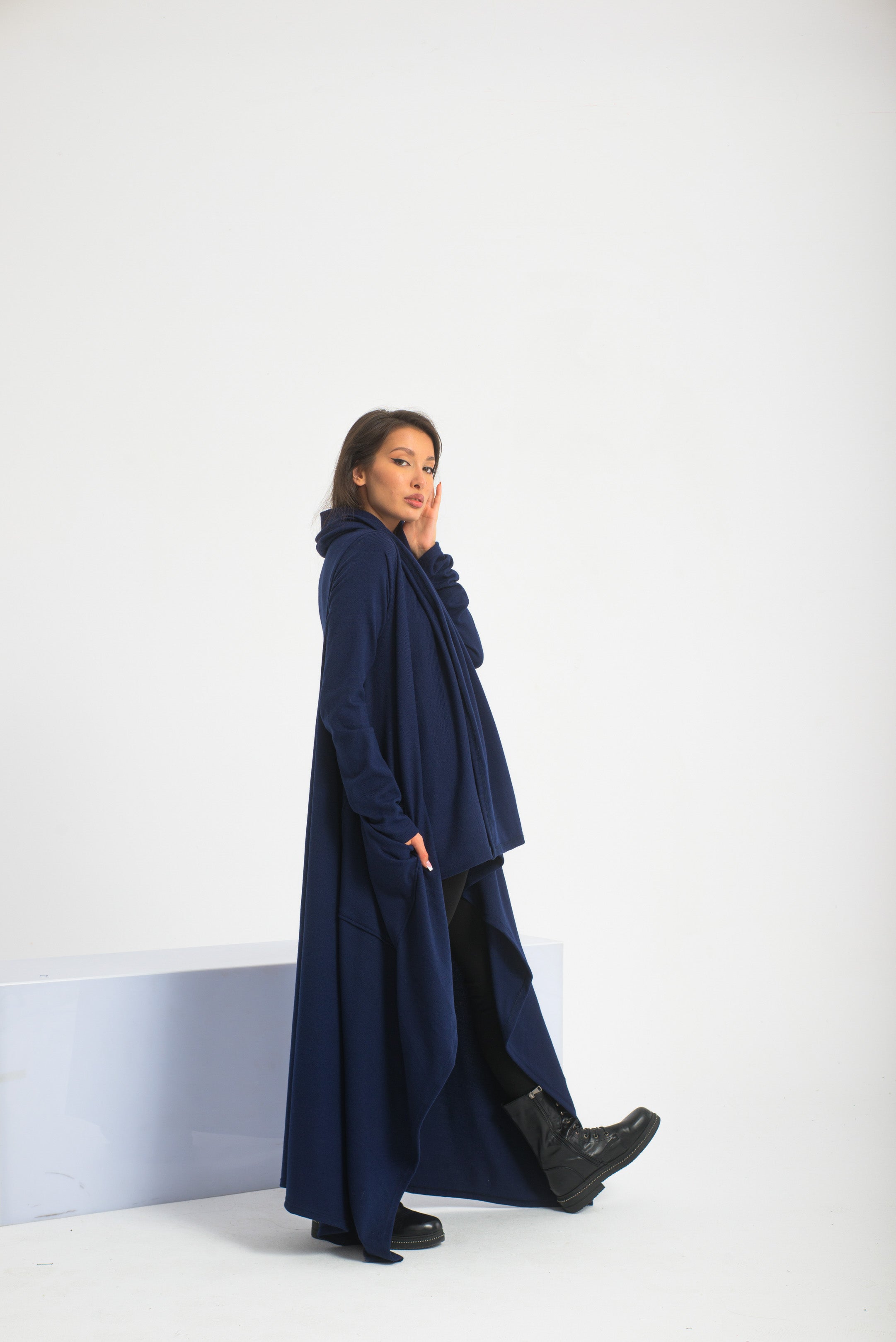 Long Asymmetrical Cape Coat