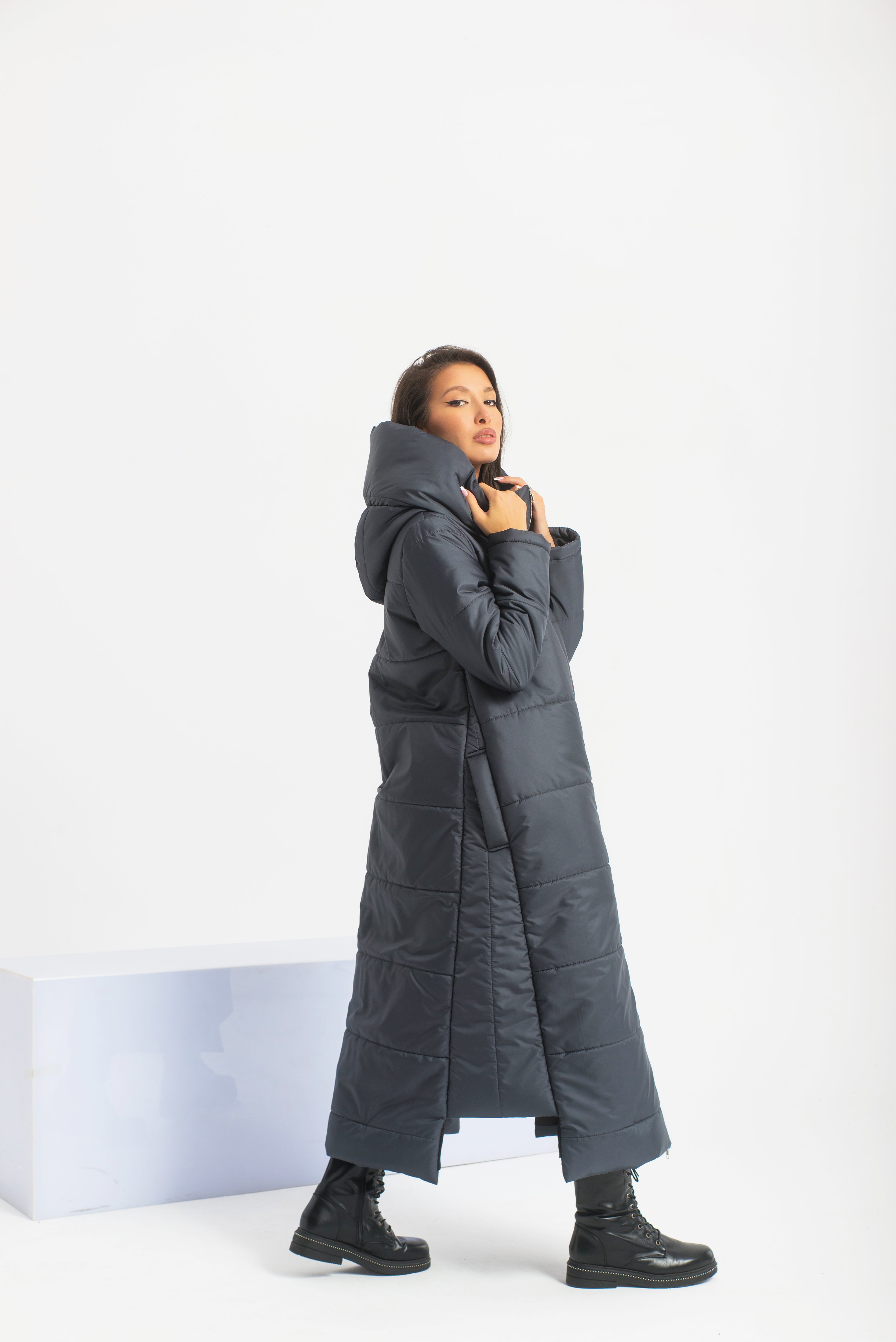 Long Asymmetrical Puffer Jacket