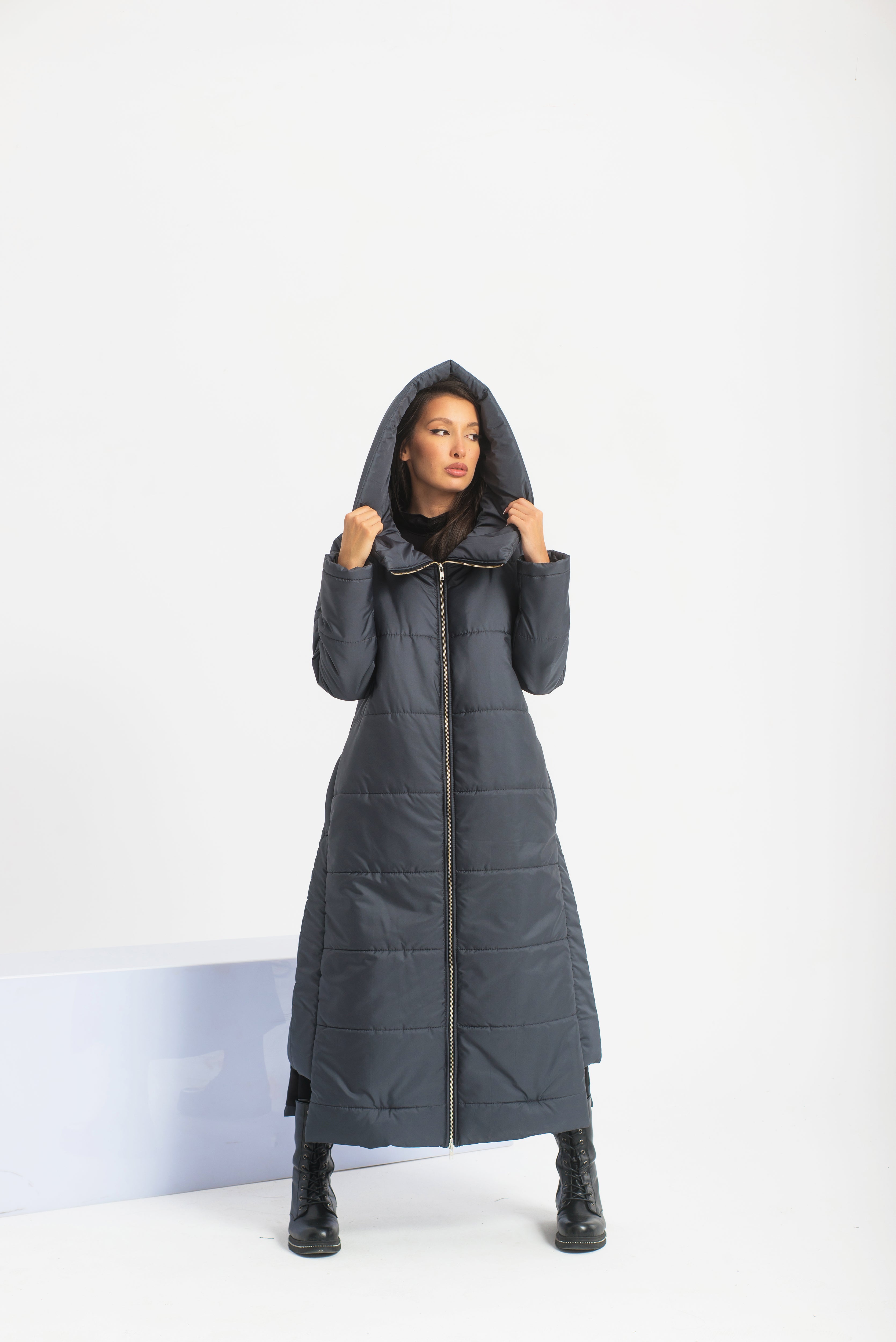 Long Asymmetrical Puffer Jacket