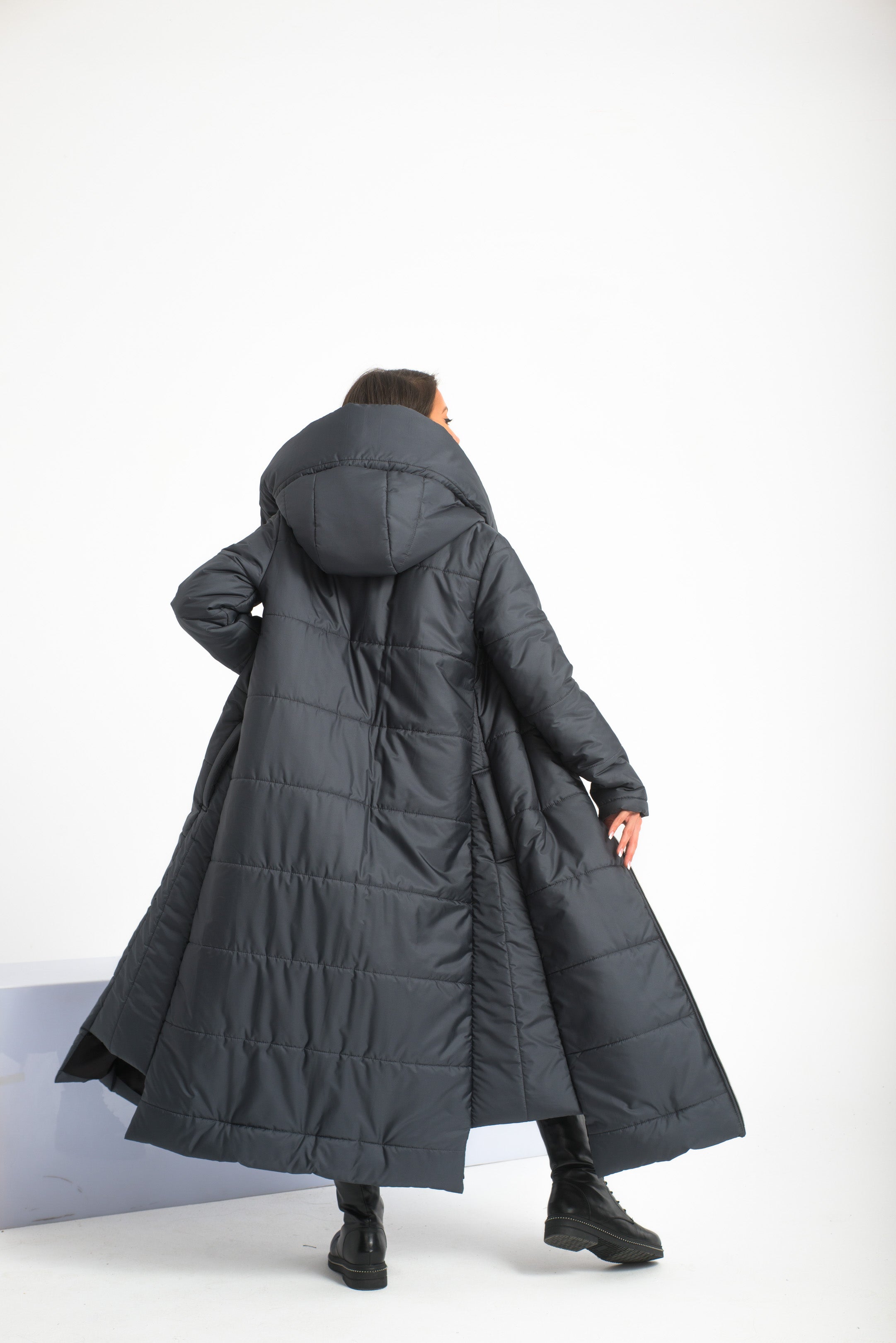 Long Asymmetrical Puffer Jacket