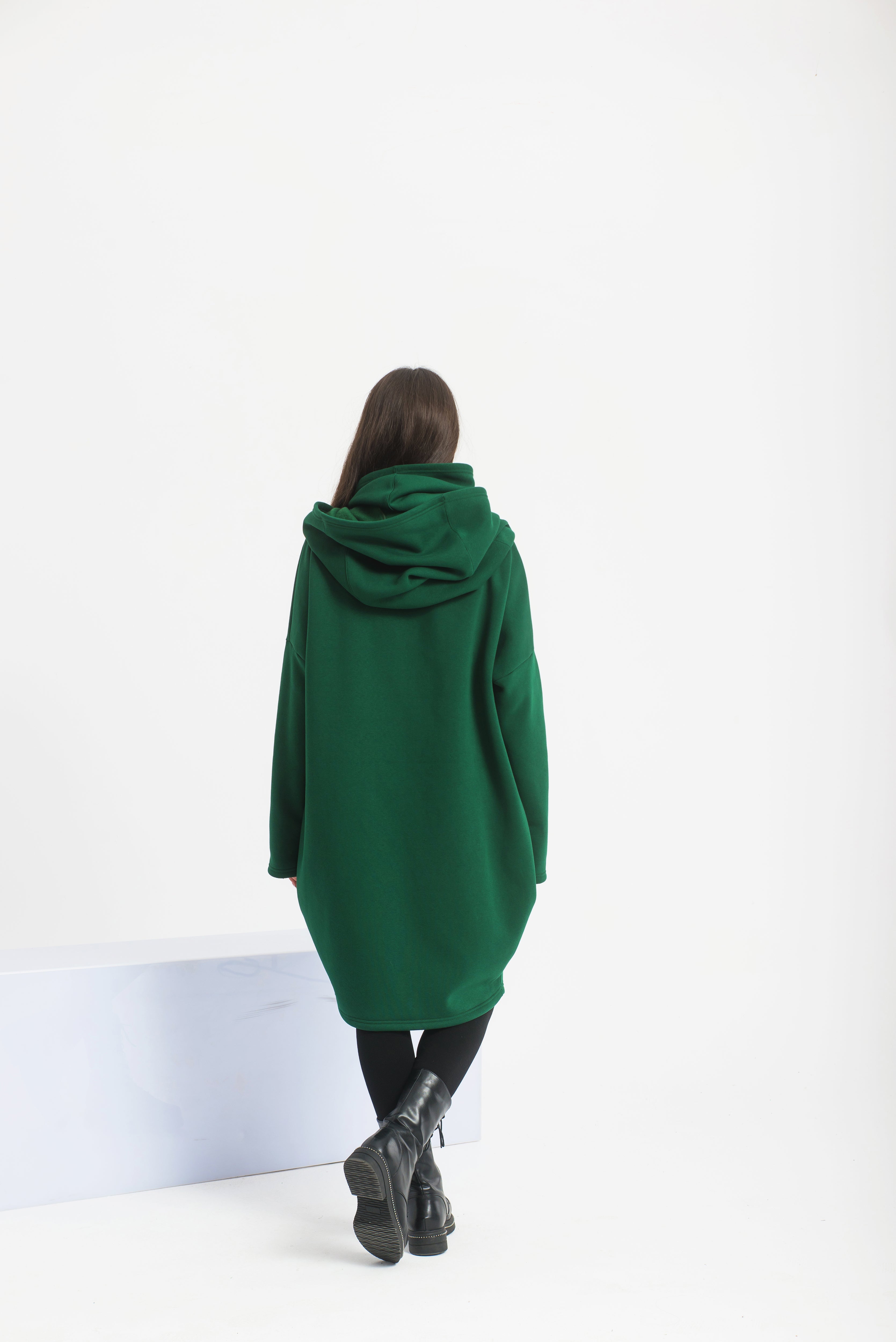 Zipper Hooded Oversized Jacket