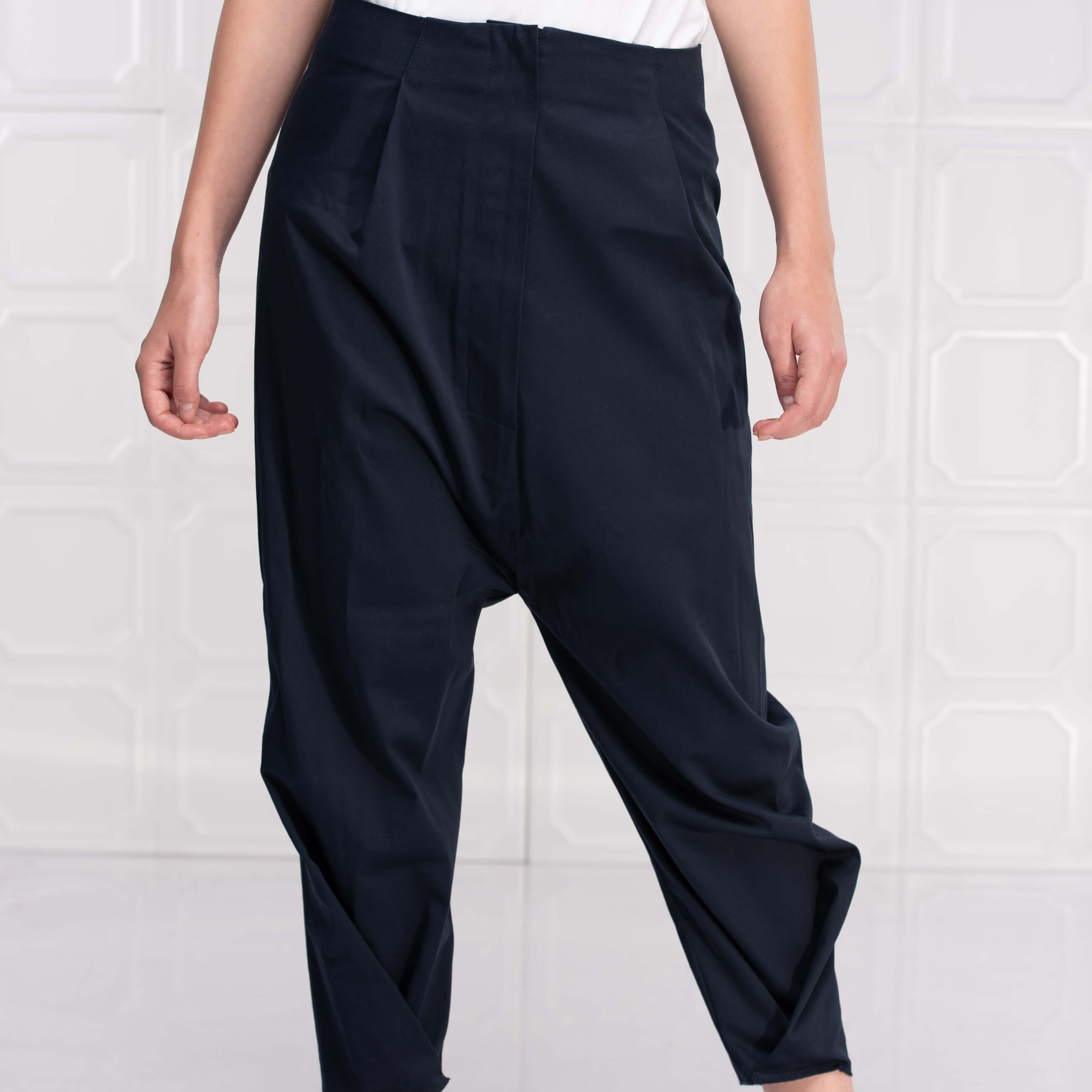 Dark Blue Extravagant Harem Capri Pants