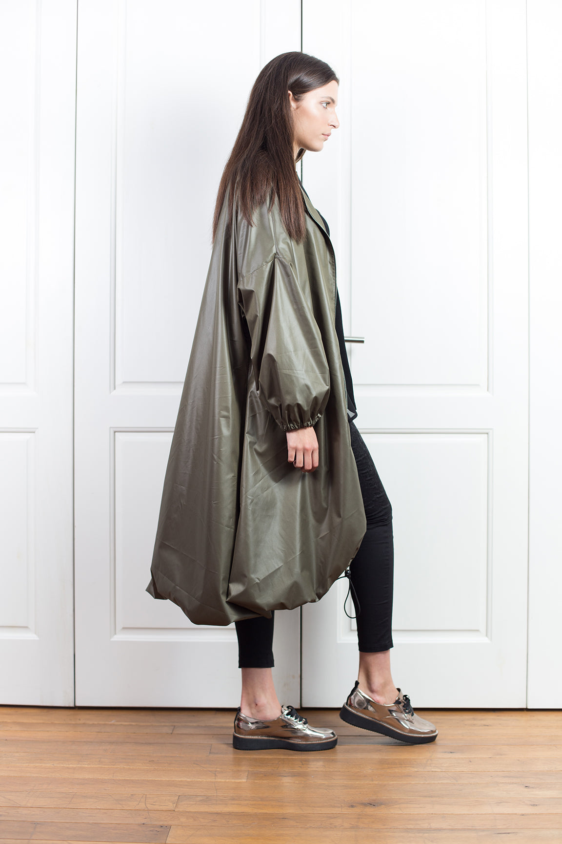 Olive Green Plus Size Raincoat