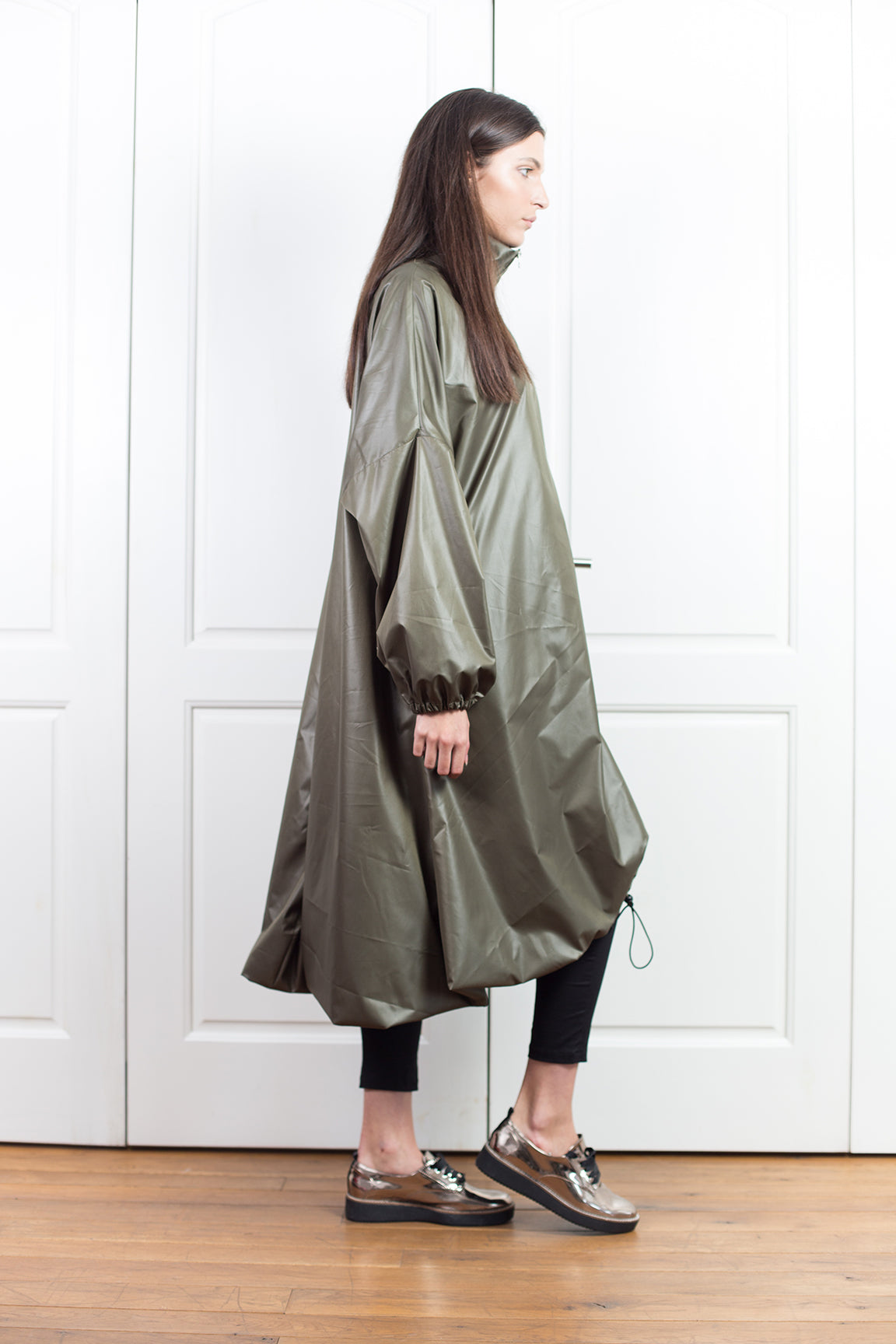 Olive Green Plus Size Raincoat