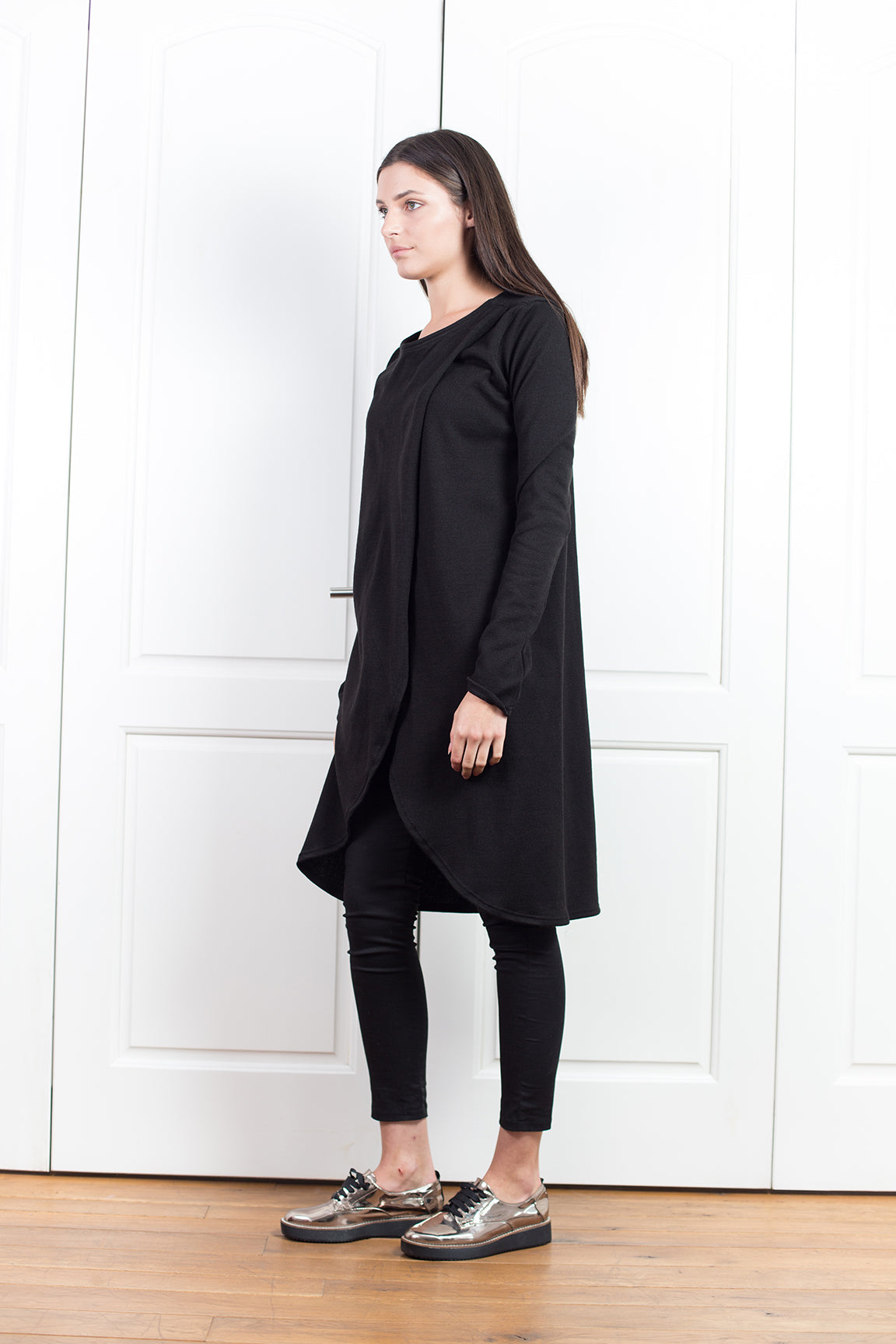 Black Loose Maxi Pullover