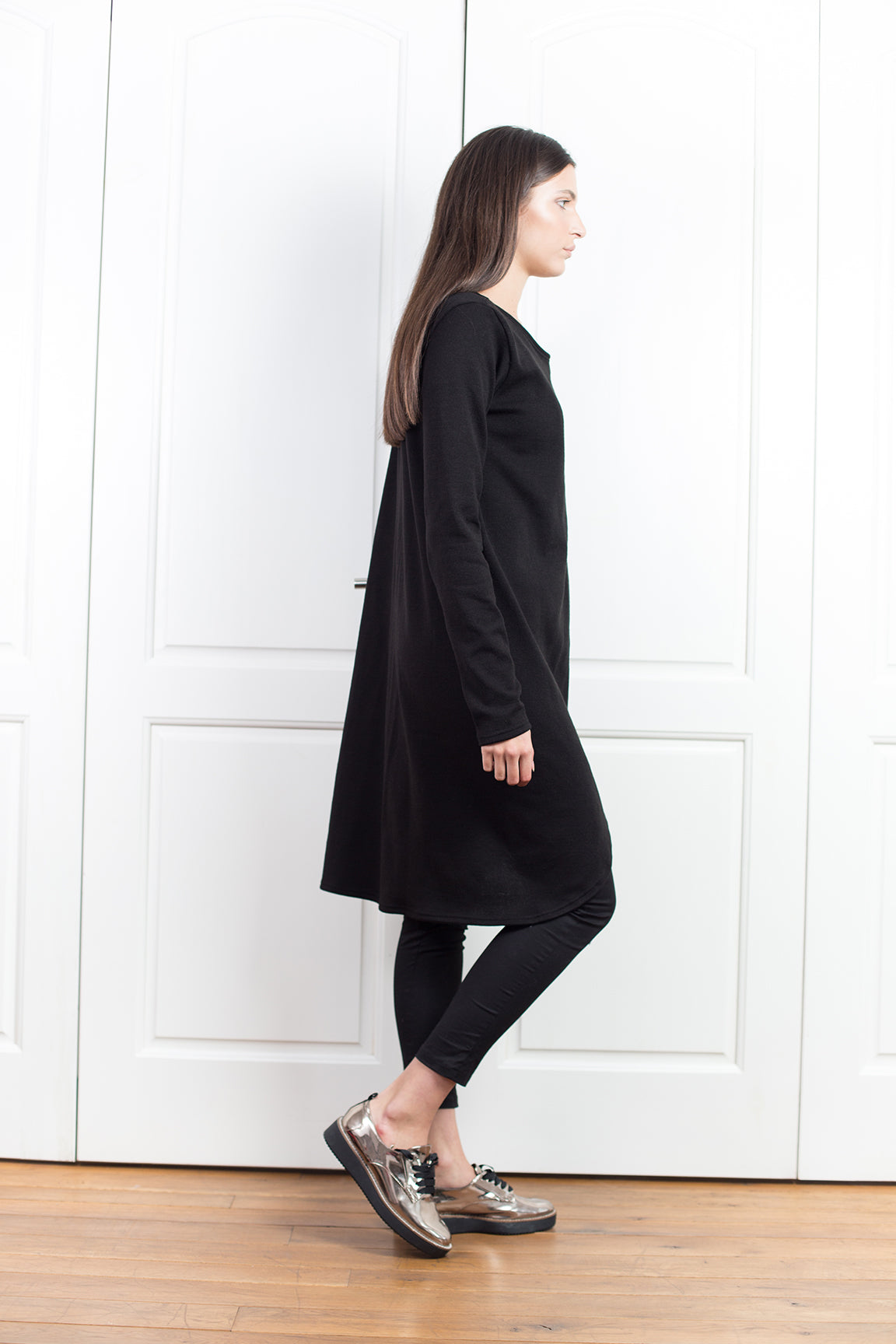 Black Loose Maxi Pullover