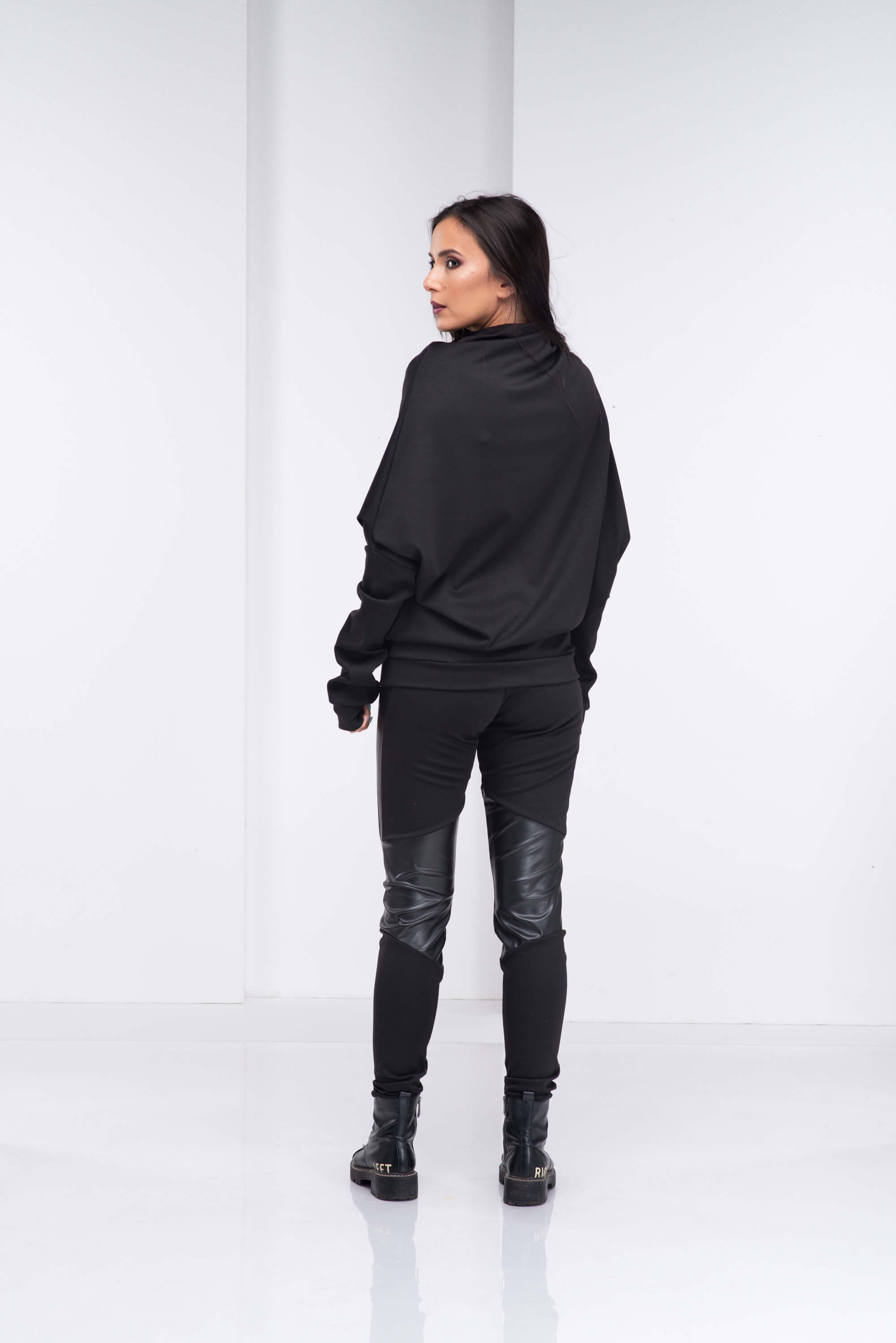 Black Loose Turtleneck Sweater