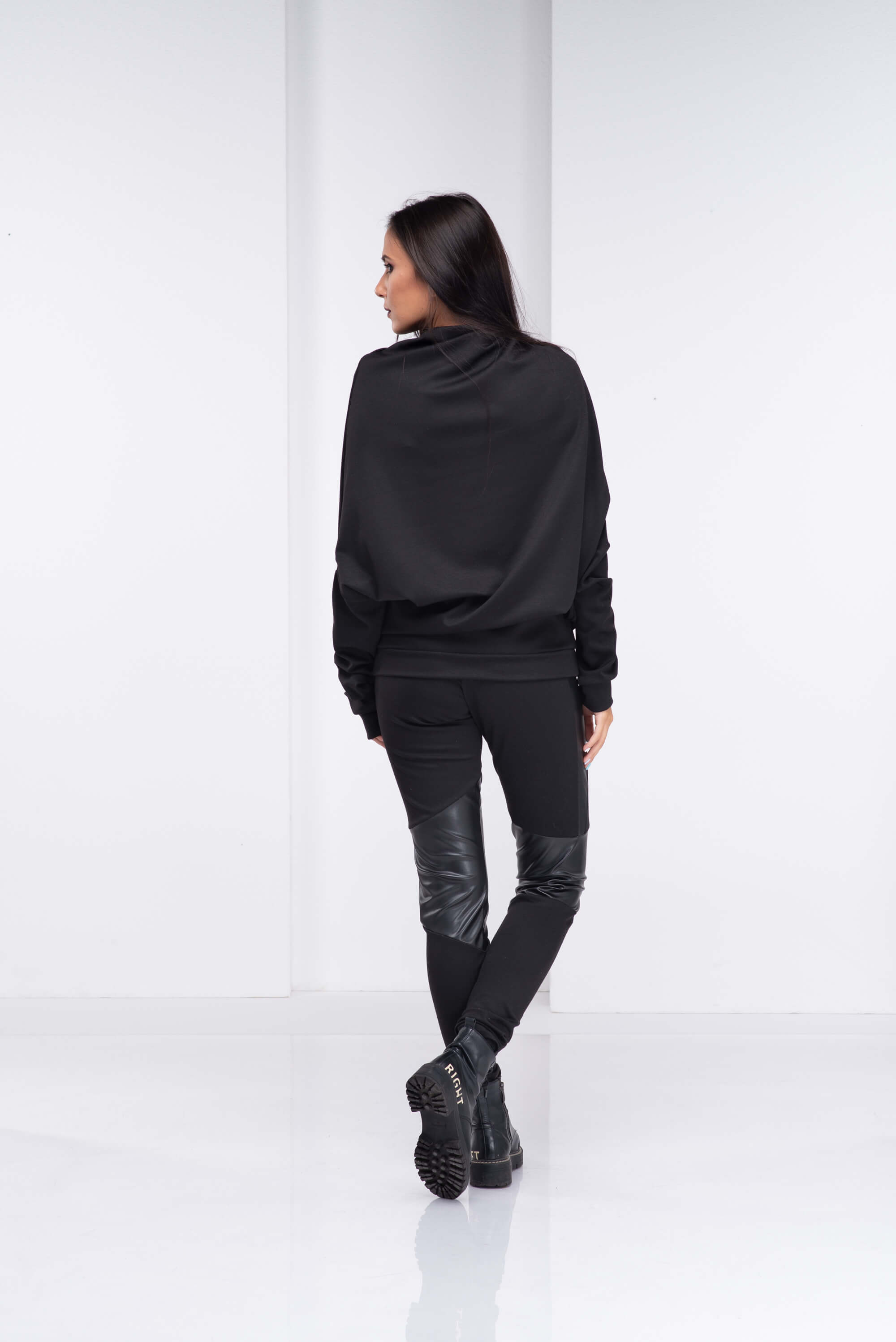 Black Loose Turtleneck Sweater