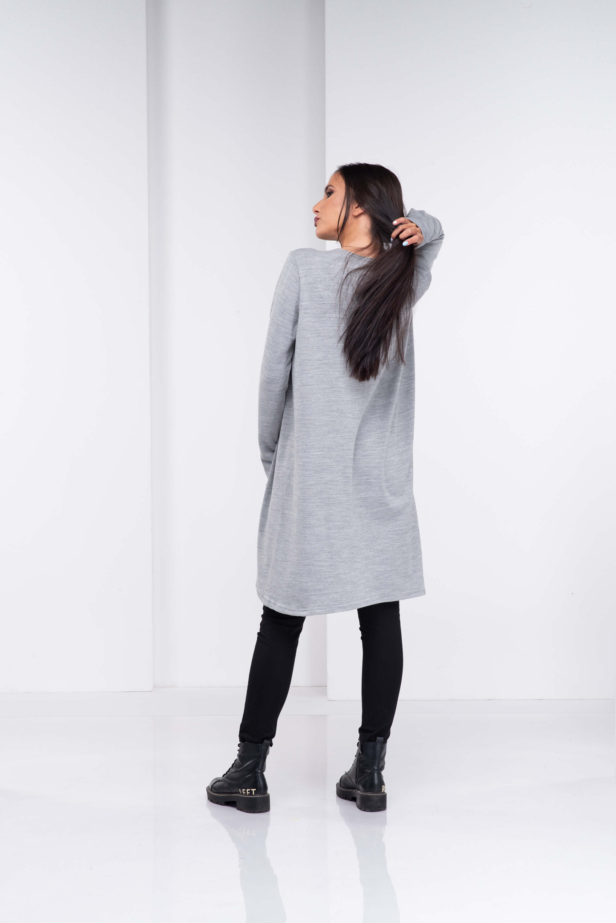 Light Grey Loose Maxi Pullover