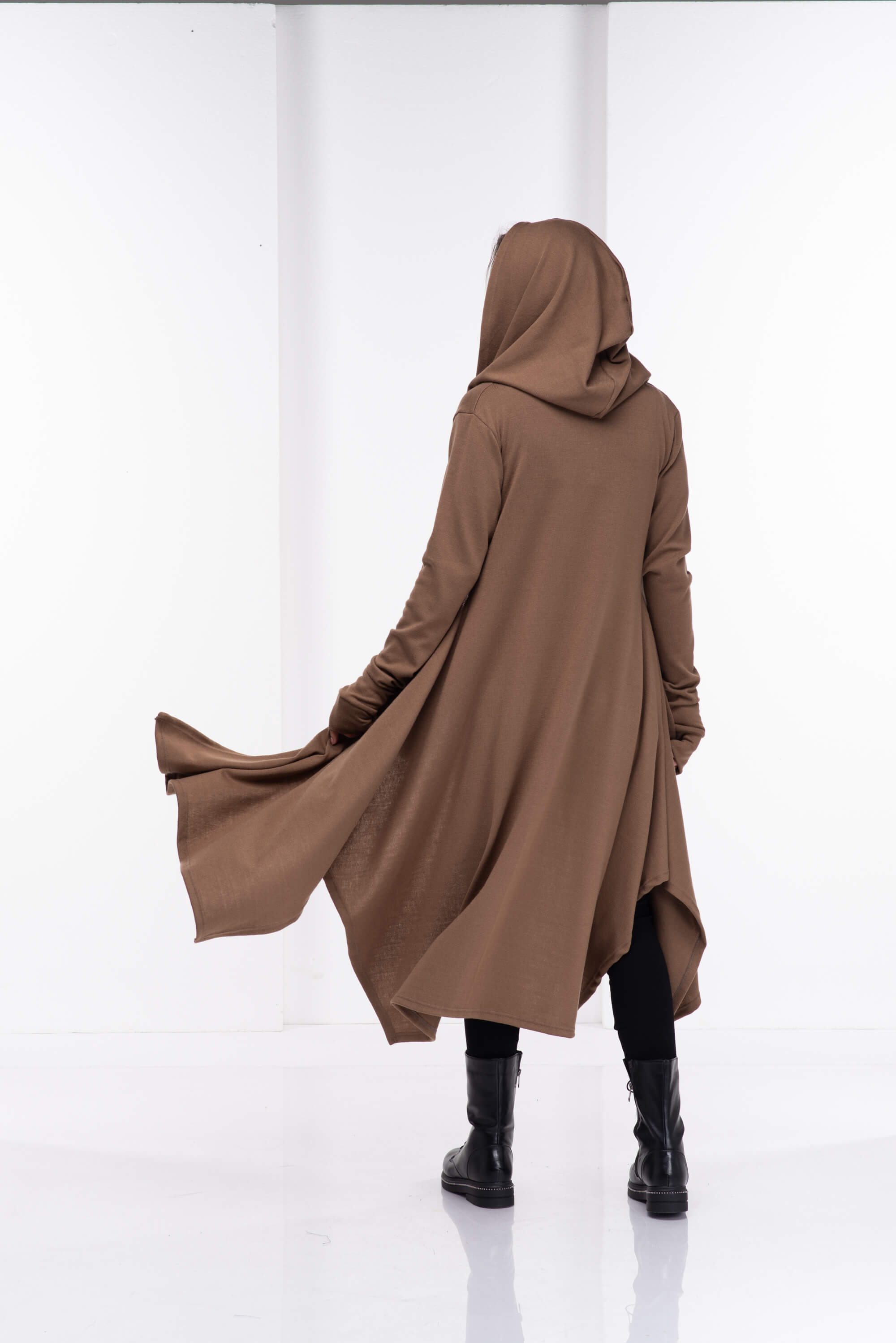 Camel Loose Cloak with Hood