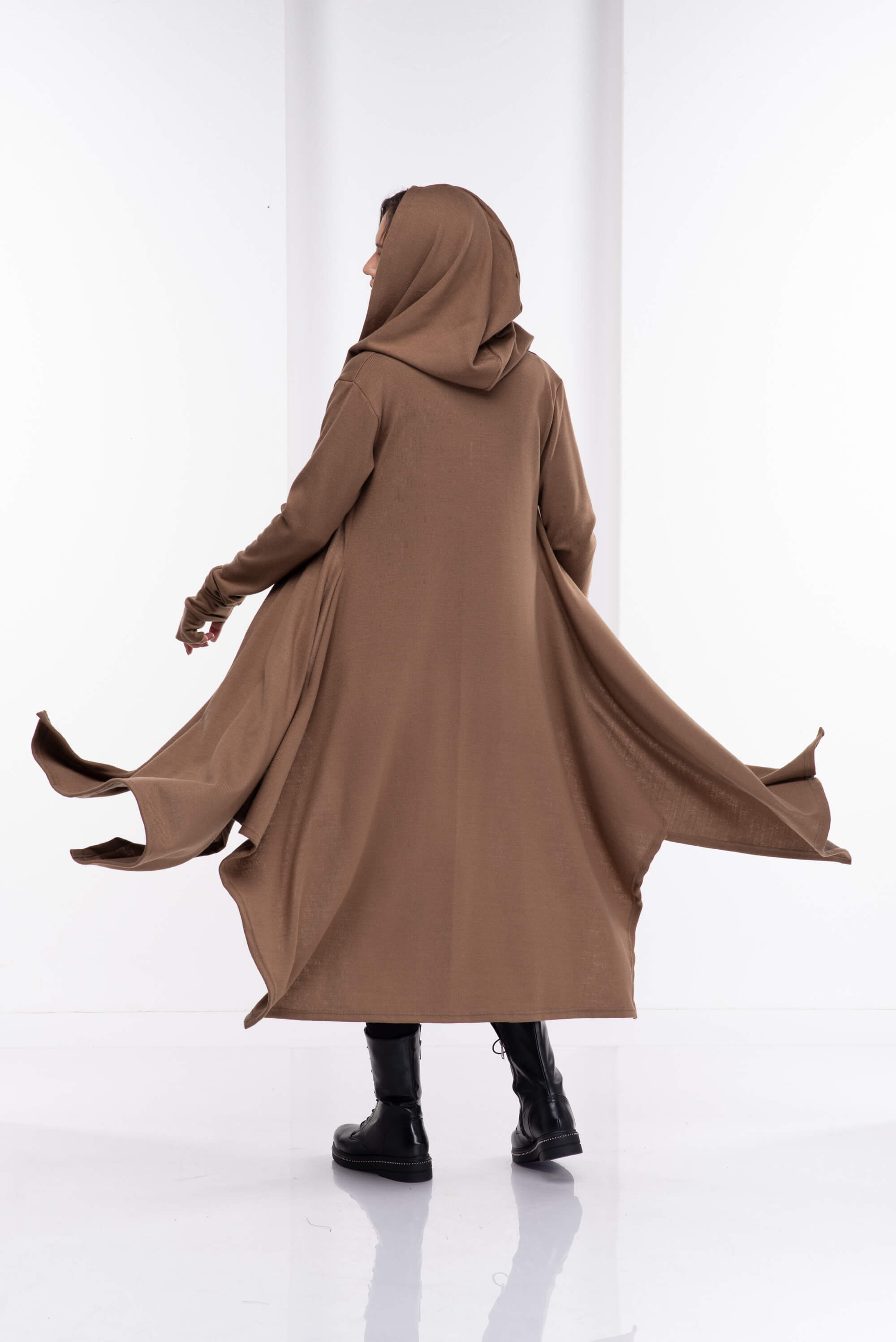 Camel Loose Cloak with Hood