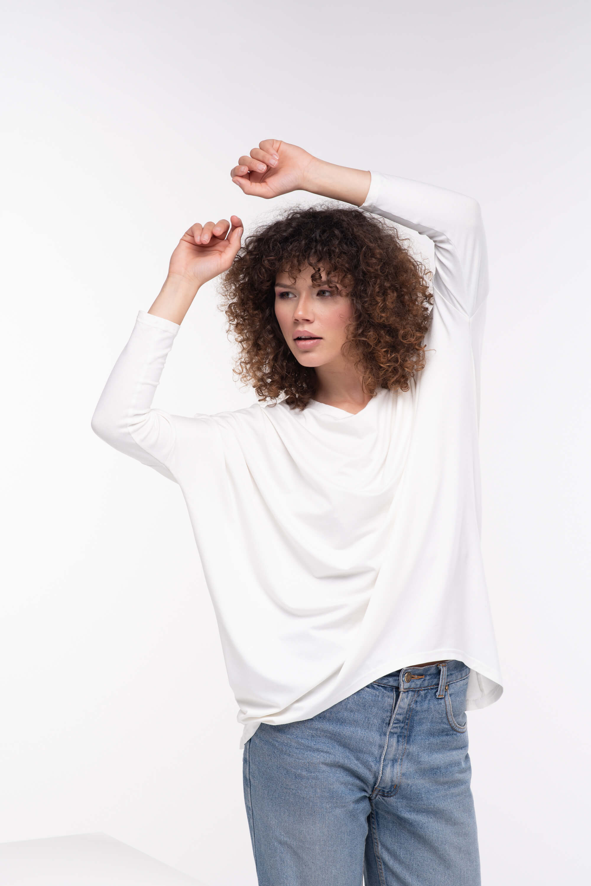 White Oversized Viscose Tunic Top