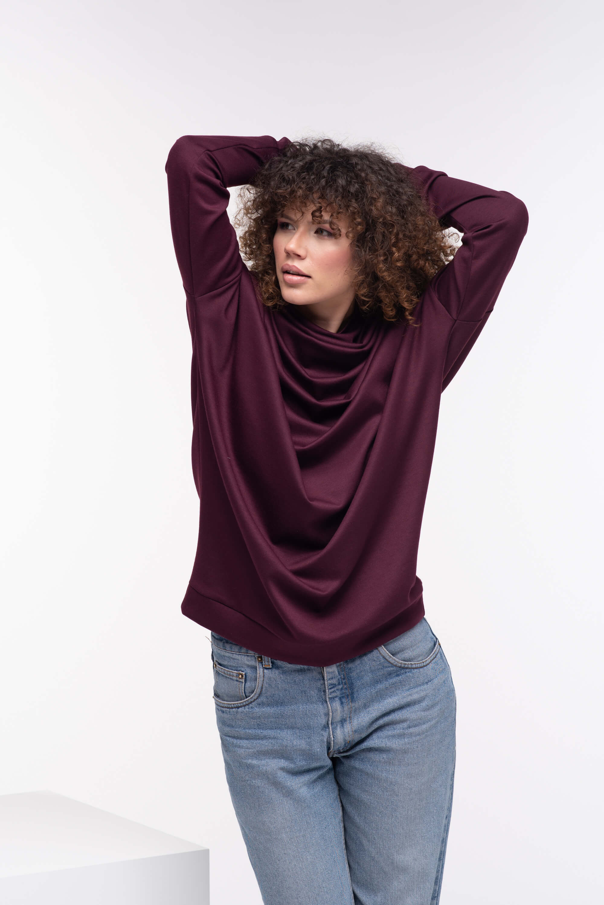 Marsala Loose Turtleneck Sweater