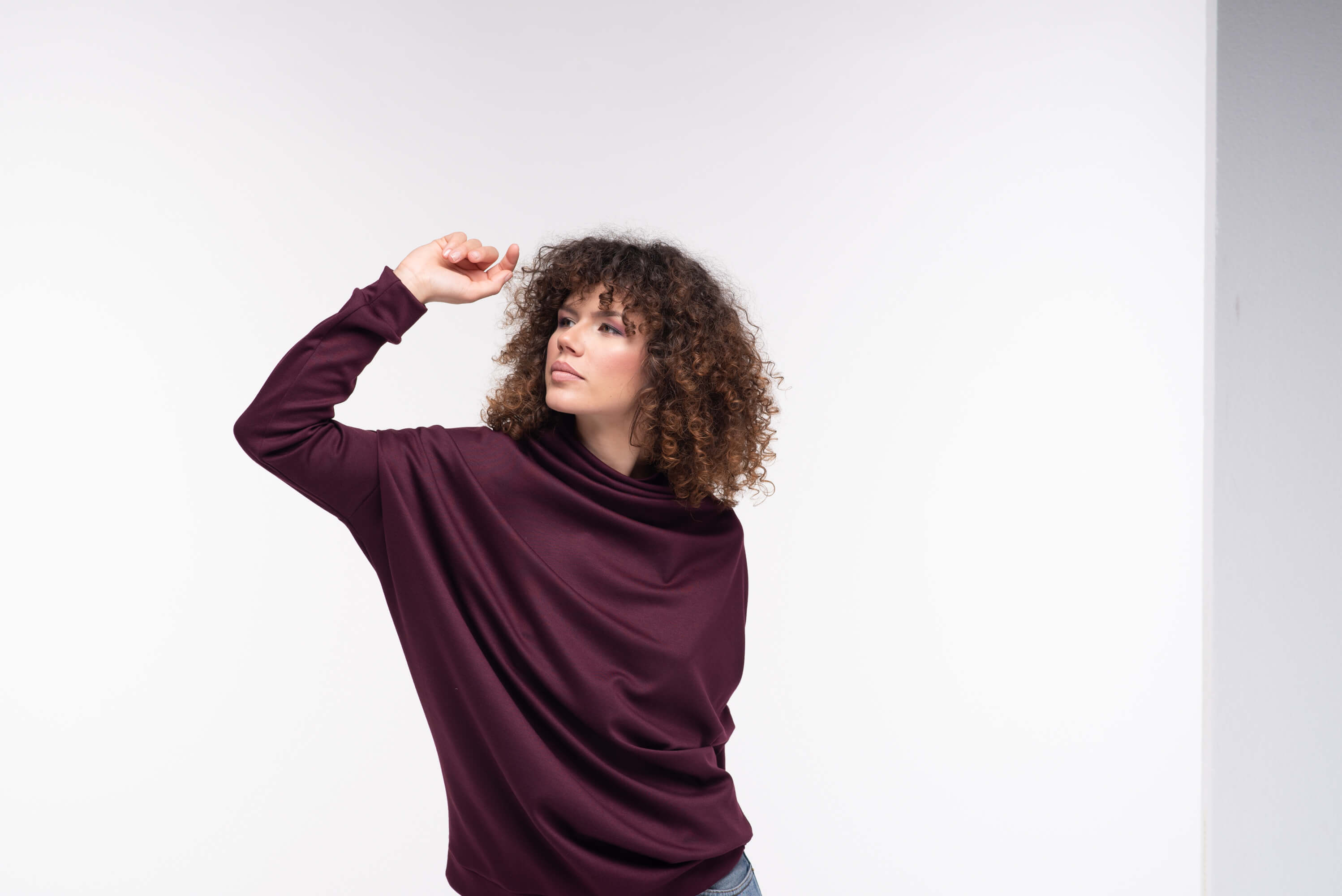 Marsala Loose Turtleneck Sweater