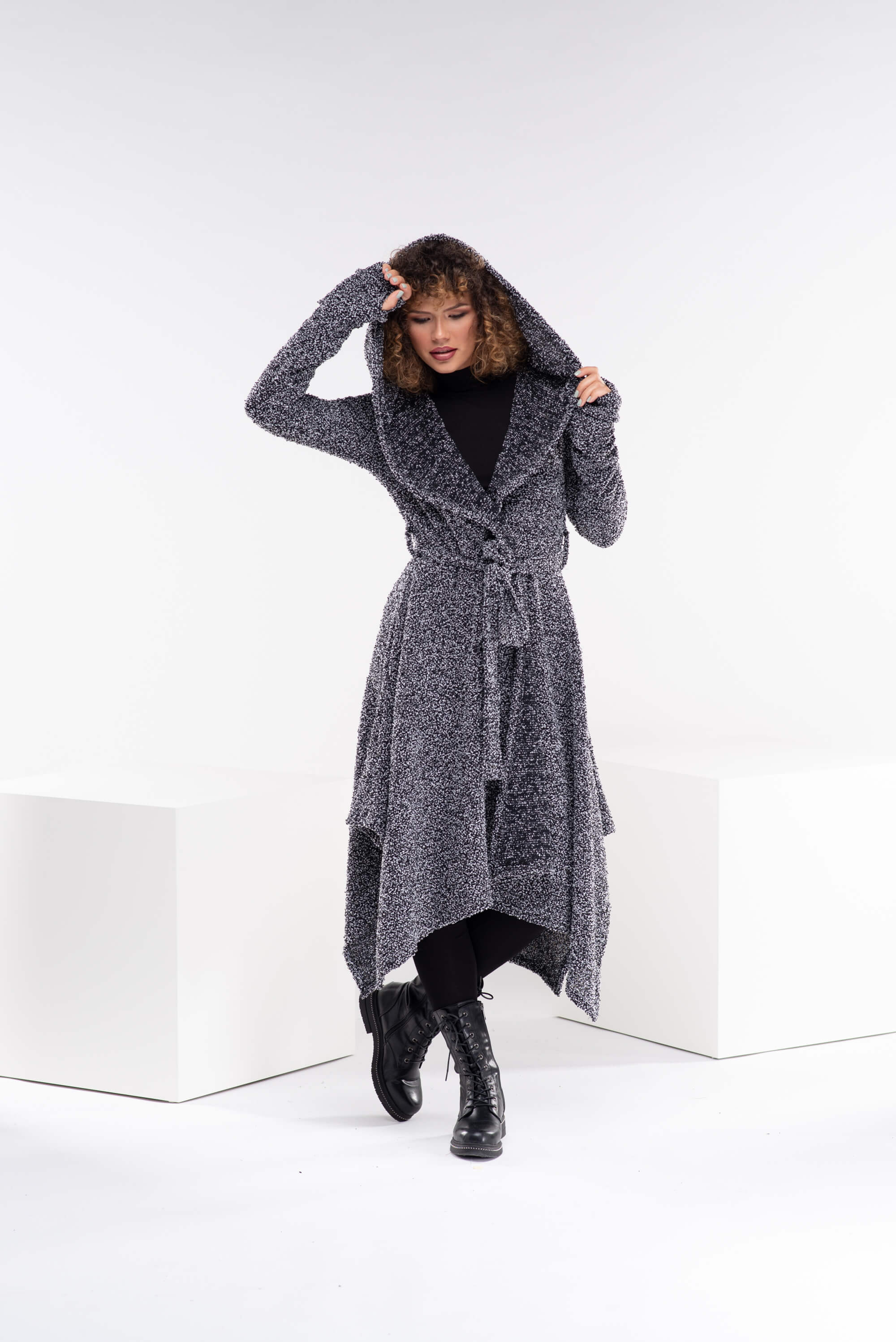 Melange  Long Loose Cardigan Coat